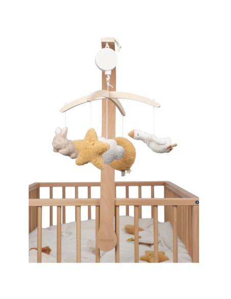 Móvil musical de madera Newborn Naturals FSC. Little Dutch