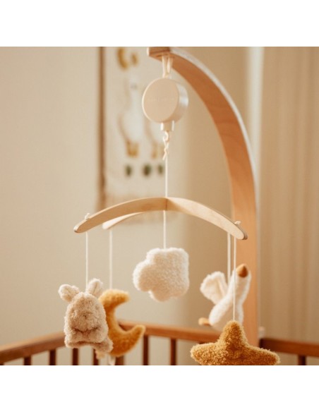 Móvil musical de madera Newborn Naturals FSC. Little Dutch