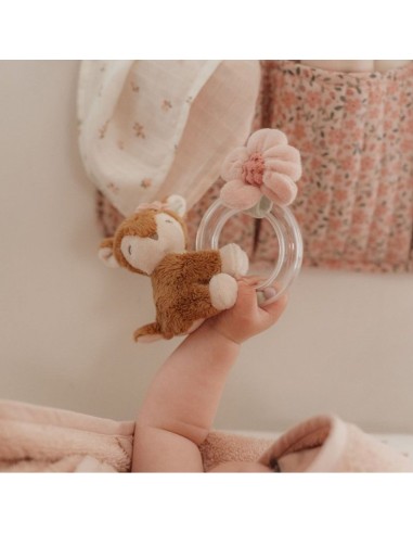 Sonajero anillo ergonómico Little Dutch Fairy con ciervo de peluche
