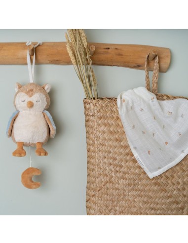 Detalle del búho musical Little Dutch con cuerda para melodía de cuna