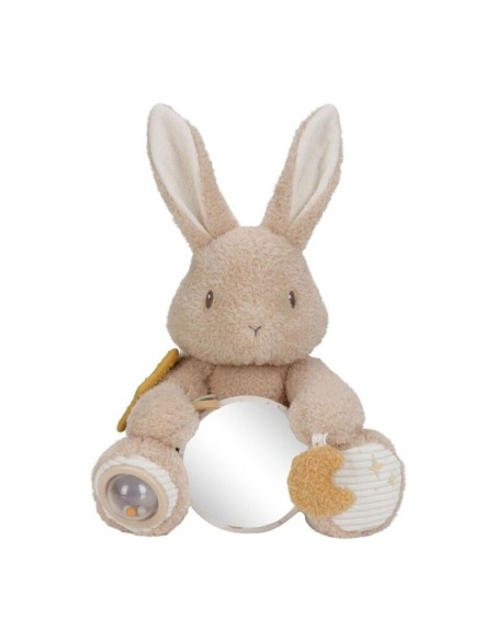 Conejo de actividades Little Dutch Newborn Naturals con espejo y mordedor