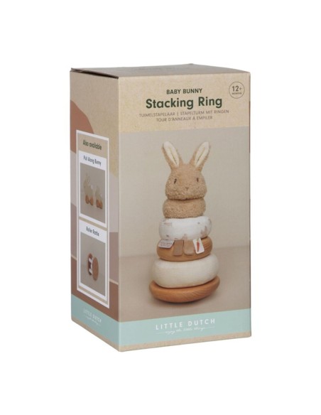Juguete sensorial anillos apilables Ba Bunny FSC Little Dutch
