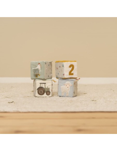 Packaging reciclable cubos blanditos apilables Little Dutch Pequeña Granja