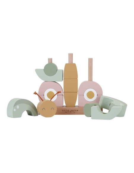 Juguete educativo mariposa encajable Little Dutch FSC con piezas de colores