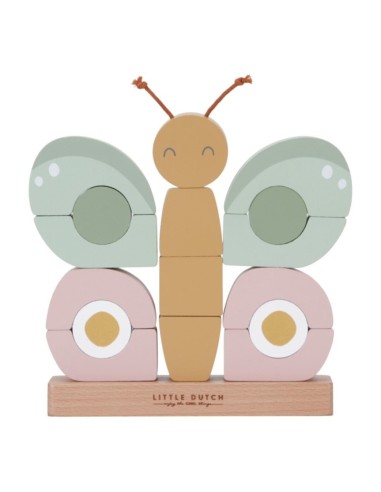 Mariposa encajable de madera bebé 18m+ (coordinación y aprendizaje)
