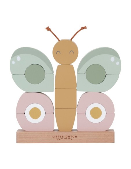 Mariposa encajable de madera bebé 18m+ (coordinación y aprendizaje)