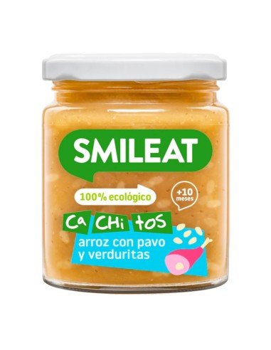 Tarrito CA-CHI-TOS de arroz con pavo y verduras 230g +10 M. Smileat