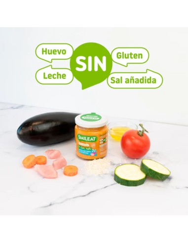 Tarrito CA-CHI-TOS de arroz con pavo y verduras 230g +10 M. Smileat