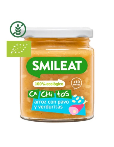 Tarrito CA-CHI-TOS de arroz con pavo y verduras 230g +10 M. Smileat