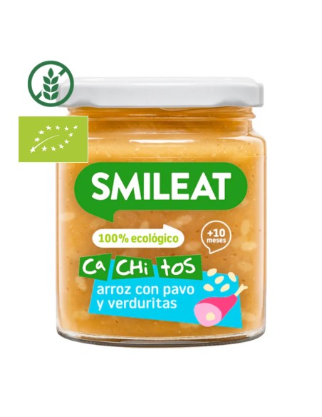 Tarrito CA-CHI-TOS de arroz con pavo y verduras 230g +10 M. Smileat