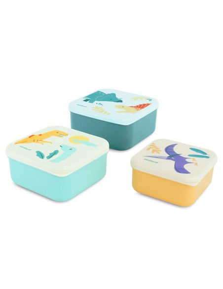 Cajitas para almuerzo sanckbox-3 Jurassic +6M. Miniland