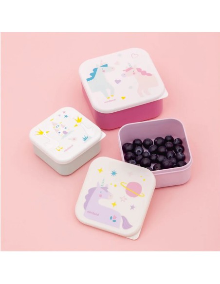 Cajitas para almuerzo sanckbox-3 Fantasy +6M. Miniland