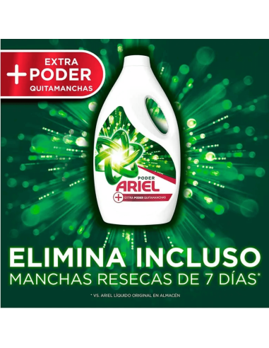 Líquido Extra Poder 23 + 7 lavados detergente quitamanchas | Ariel - Nappy.es