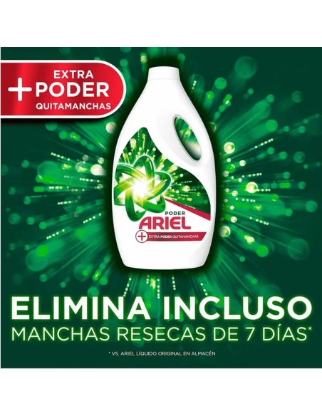 Líquido Extra Poder 23 + 7 lavados detergente quitamanchas | Ariel - Nappy.es