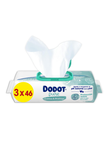 Toallitas Dodot Pure Calma & Protege 138 uds (3x46) – Con aloe vera calmante