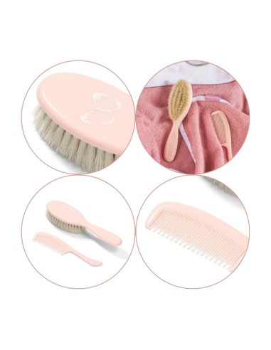 Set cepillo y peine cerdas naturales BabyOno – Extra suaves para el cuidado del bebé