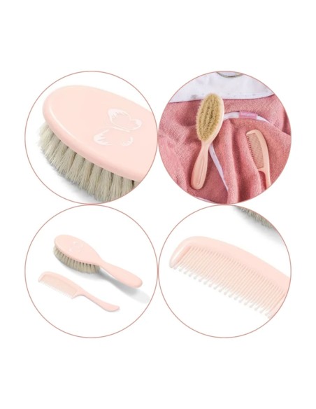Set cepillo y peine cerdas naturales BabyOno – Extra suaves para el cuidado del bebé