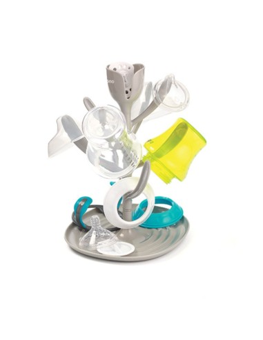 escurre-biberones-universal-tulip-babyono-2.jpg – Vista con biberones y accesorios colocados.