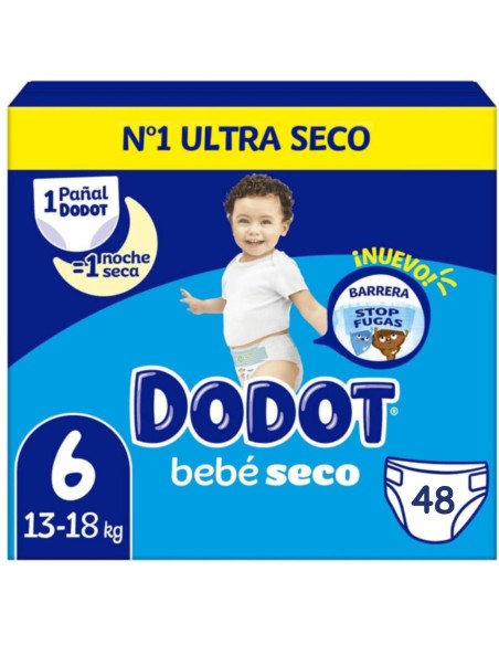 Pañales talla 6 con 48uds bebé-seco ( 13 - 18 Kg ) Dodot