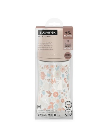 biberon-poliamida-wonderland-270ml-suavinex-2.jpg – Vista lateral con tetina SX Pro.