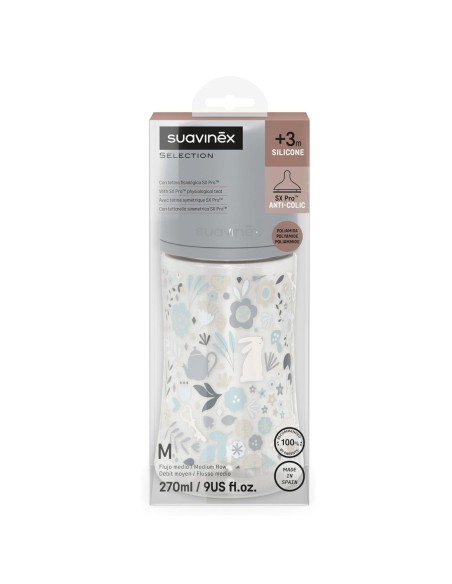 biberon-poliamida-wonderland-270ml-suavinex-2.jpg – Vista lateral con tetina SX Pro.