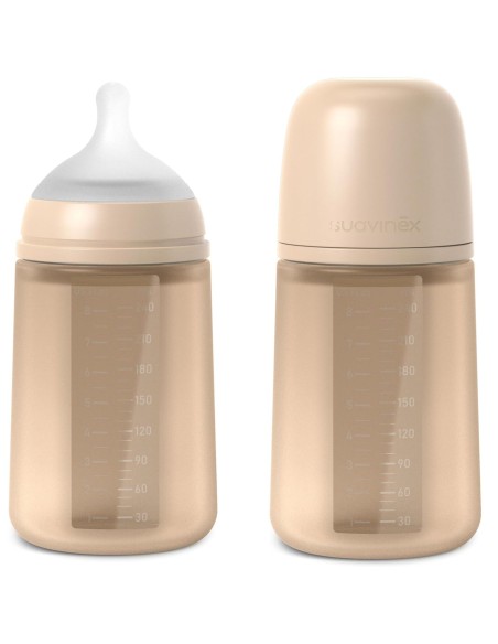 biberon-silicona-240ml-suavinex-1.jpg – Vista frontal biberón Suavinex silicona 240 ml.