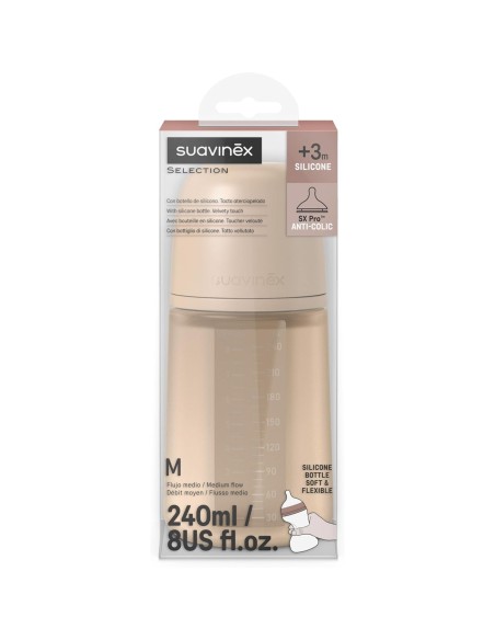 biberon-silicona-240ml-suavinex-2.jpg – Vista lateral con tetina SX Pro.