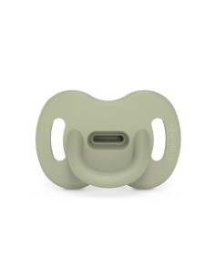 chupete-silicona-anatomica-sxpro-essence-verde-0-6m-suavinex-1.jpg – Vista frontal del chupete Essence verde 0-6M.