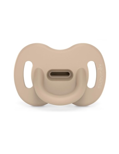 chupete-silicona-anatomica-sxpro-essence-0-6m-suavinex-1.jpg – Vista frontal del chupete Essence verde 0-6M.