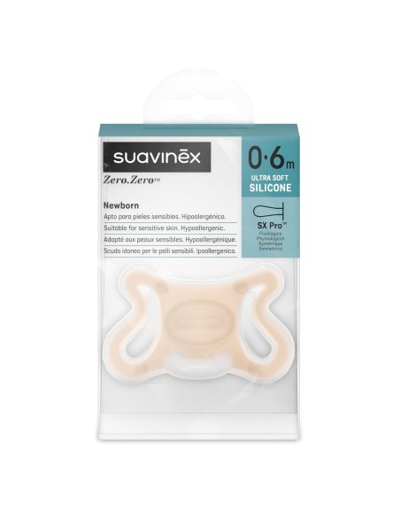 chupete-zerozero-sxpro-0-6m-suavinex-3.jpg – Detalle silicona Skin-Friendly.