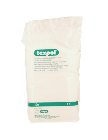 Compresa tocológica de algodón y malla (10 uds) Texpol