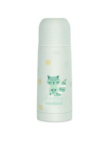 termo-liquidos-verde-350ml-miniland-1.jpg – Vista frontal del termo verde.