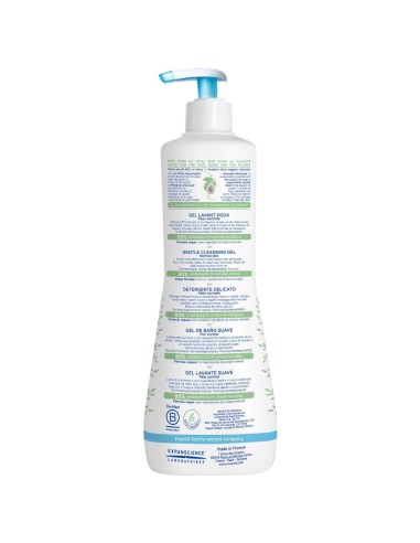 gel-bano-suave-750ml-mustela-2.jpg – Textura del gel espumoso.