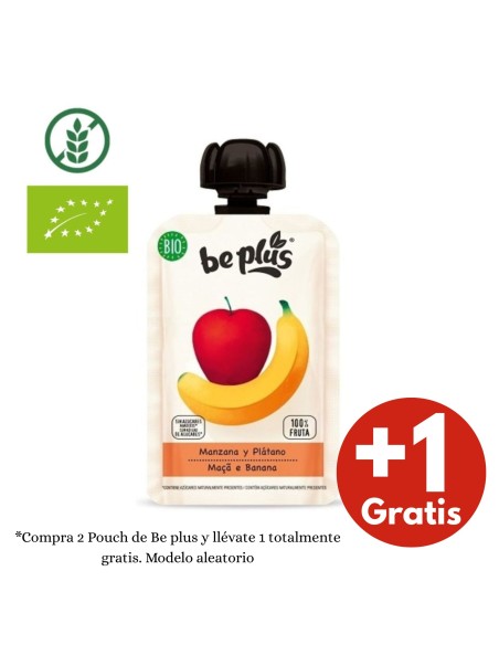 Pouch de Manzana y Plátano Be Plus BIO 100 g +4M – Fruta ecológica para bebés