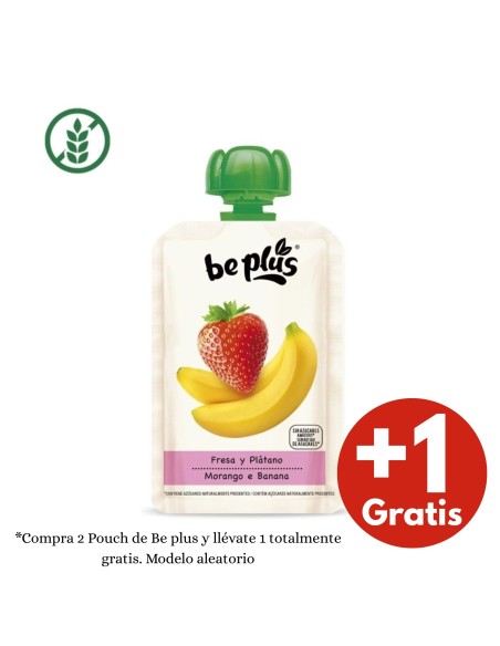 Pouch de Fresa y Plátano Be Plus 120 g +4M – Fruta natural para bebés
