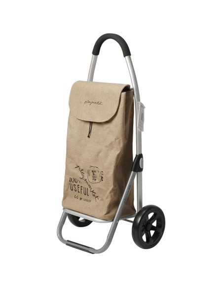 carro-compra-go-two-saco-marron-playmarket-2.jpg – Detalle del color marrón y acabado textil.