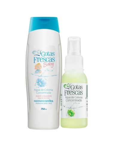 Pack colonia gotas frescas 750ml + 80ml | Instituto Español - Nappy.es