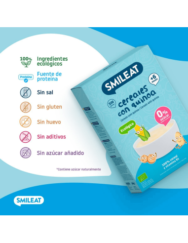 Papilla cereales sin gluten con quinoa | Smileat - Nappy.es