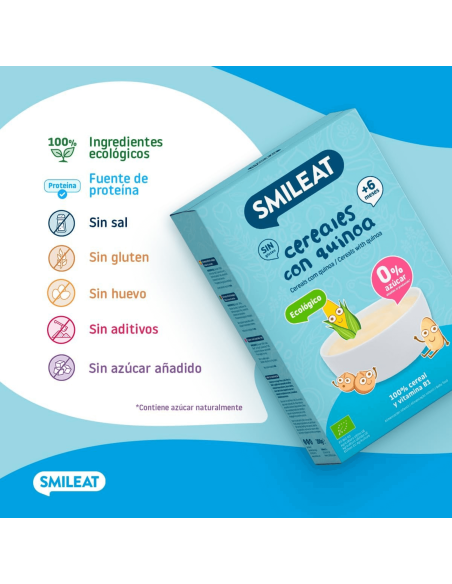 Papilla cereales sin gluten con quinoa | Smileat - Nappy.es