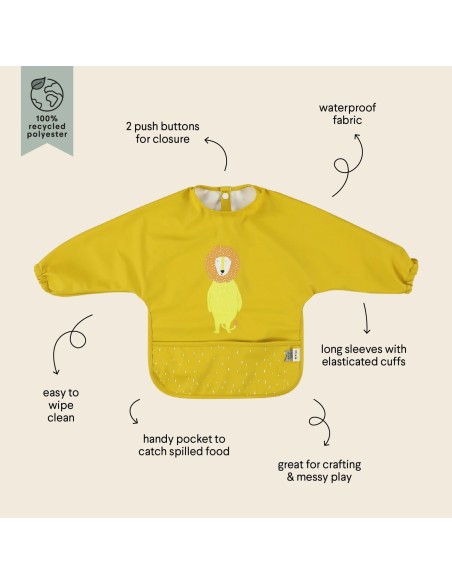 babero-con-mangas-leon-amarillo-trixie-3.jpg – Vista trasera con cierre ajustable.