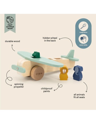 avion-animales-madera-trixie-4.jpg – Vista lateral del producto.