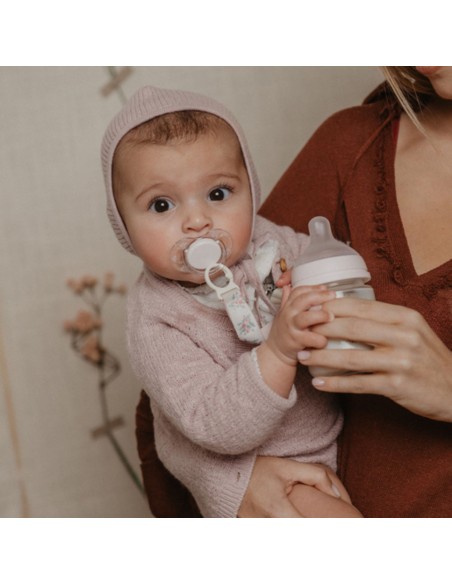 Biberón de Vidrio Suavinex Poetry 120 ml +0M – Tetina SX Pro flujo lento para recién nacidos