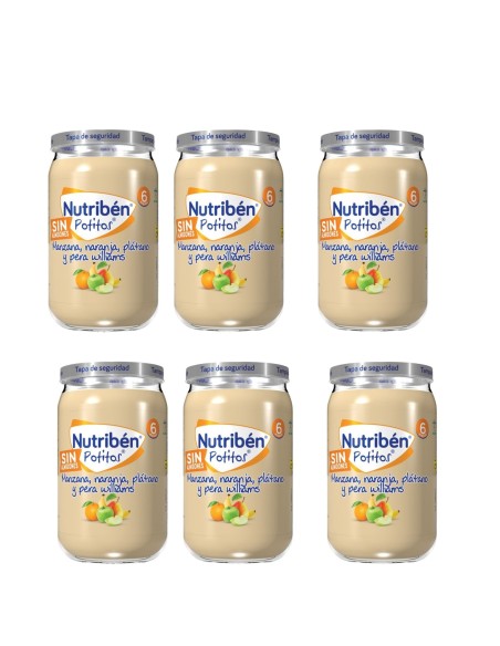 Oferta 6 potitos frutas variadasNutribén