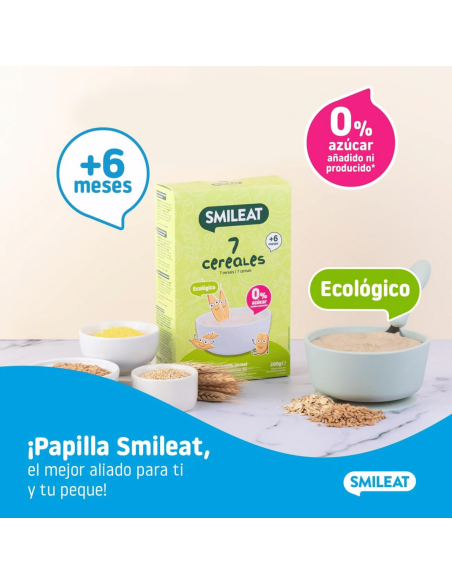Papilla de 7 cereales ecologica | Smileat - Nappy.es