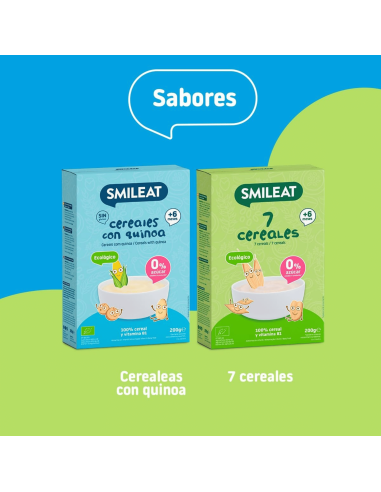 Papilla de 7 cereales ecologica | Smileat - Nappy.es