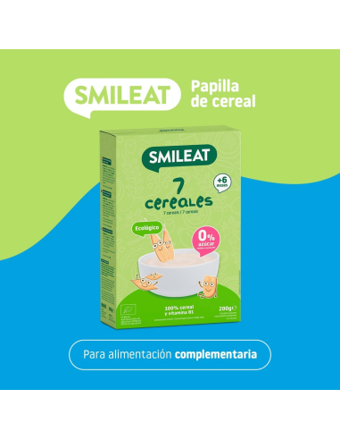 Papilla de 7 cereales ecologica | Smileat - Nappy.es