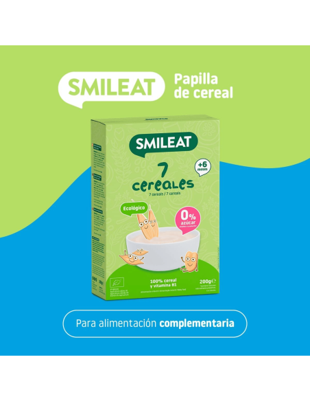 Papilla de 7 cereales ecologica | Smileat - Nappy.es