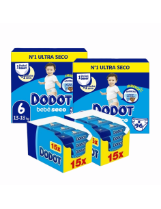 Pack Dodot 2 cajas talla 6 bebe seco con 192uds + 2 cajas toallitas Etapas | Dodot - Nappy.es