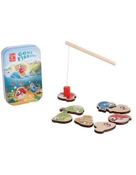 Juegos de bolsillo Gone Fishin clásico +3A Hape