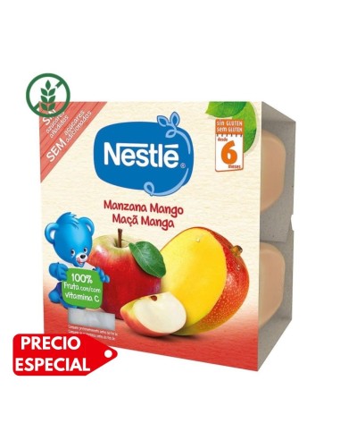 Tarrinas de purés manzana y mango 100gr 6M+ | Nestlé - Nappy.es
